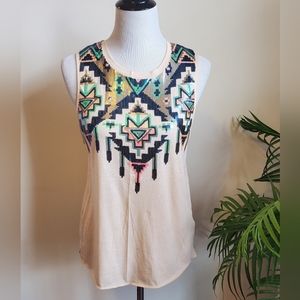 Express Tribal Sequin Tank